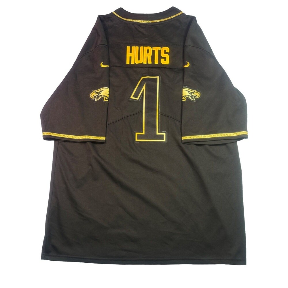 Nike Philadelphia Eagles Jalen Hurts NFL On Field Jersey Size L Black Yellow - Picture 5 of 8